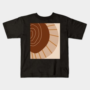 Warm Toned Sguiggle  Boho Abstract Shapes  Design Kids T-Shirt